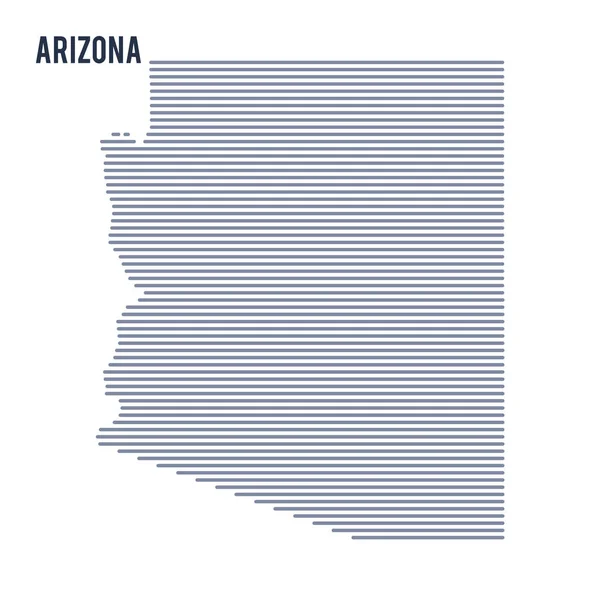 Vector abstracte gearceerde kaart staat Arizona met lijnen geïsoleerd op een witte achtergrond. — Stockvector