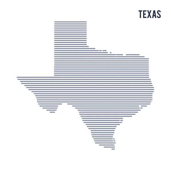 Vector abstracto eclosionó mapa del estado de Texas con líneas aisladas sobre un fondo blanco . — Vector de stock