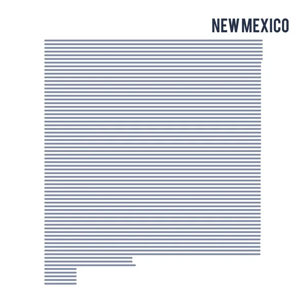 Wektor streszczenie wyklutych mapę stanu Nowy Meksyk z linie na białym tle na białym tle. — Wektor stockowy