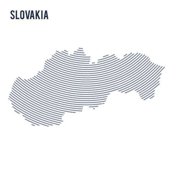 Векторная абстрактная карта Словакии с изоляцией кривых на белом фоне . — стоковый вектор