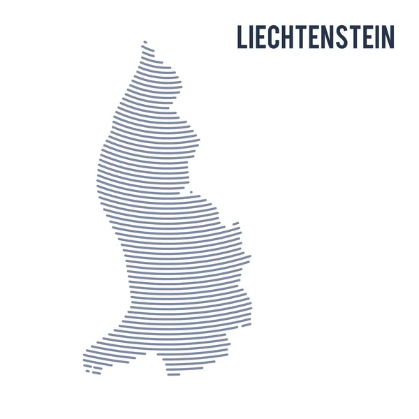 Vector abstract hatched map of Liechtenstein with curve lines isolated on a white background. — Stock Vector