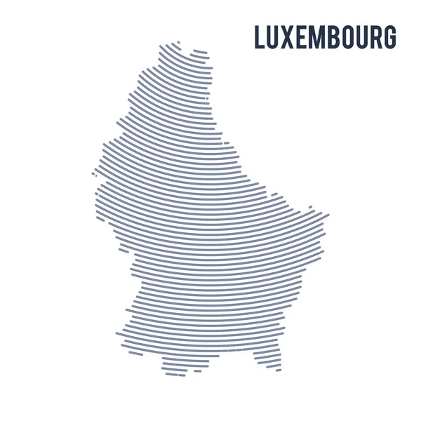 Vector abstract hatched map of Luxembourg with curve lines isolated on a white background. — Stock Vector