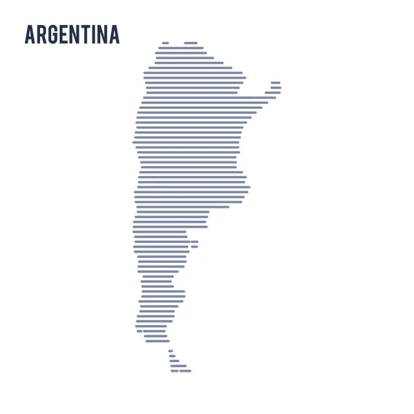 Векторная абстрактная карта Аргентины с выделенными линиями на белом фоне . — стоковый вектор