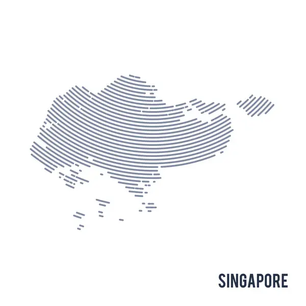 Векторная абстрактная карта Сингапура с изоляцией кривых на белом фоне . — стоковый вектор