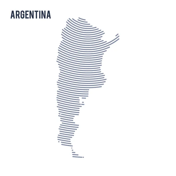 Векторная абстрактная карта Аргентины с изоляцией кривых на белом фоне . — стоковый вектор