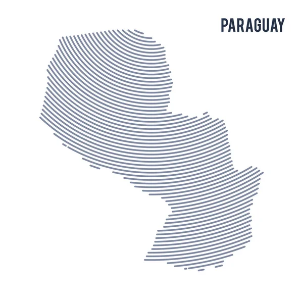 Векторная абстрактная карта Парагвая с изоляцией кривых на белом фоне . — стоковый вектор