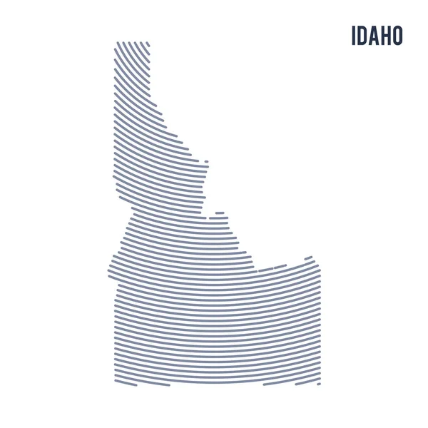 Vector abstracto eclosionado mapa del estado de Idaho con líneas de curva aisladas sobre un fondo blanco . — Vector de stock