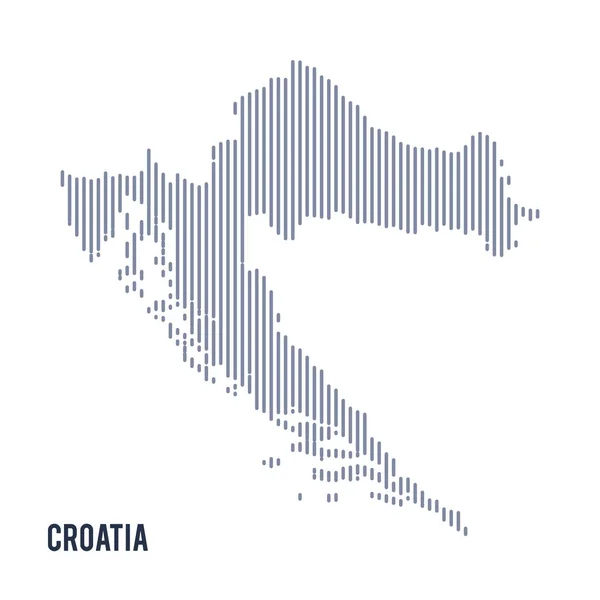 Вектор абстрактних вилупилися карта Хорватія з вертикальних ліній, ізольовані на білому фоні. — стоковий вектор