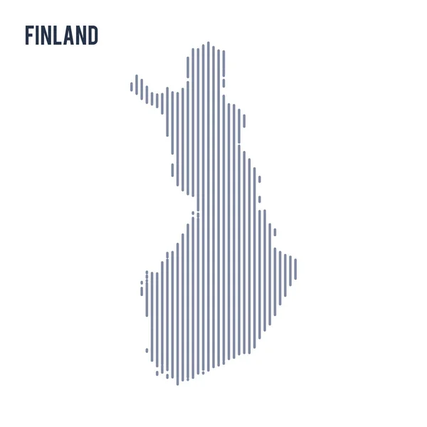 Peta abstrak vektor Finlandia dengan garis vertikal terisolasi pada latar belakang putih . - Stok Vektor