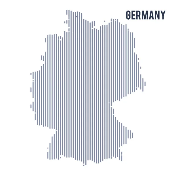 Carte vectorielle abstraite hachurée de l'Allemagne avec des lignes verticales isolées sur fond blanc . — Image vectorielle