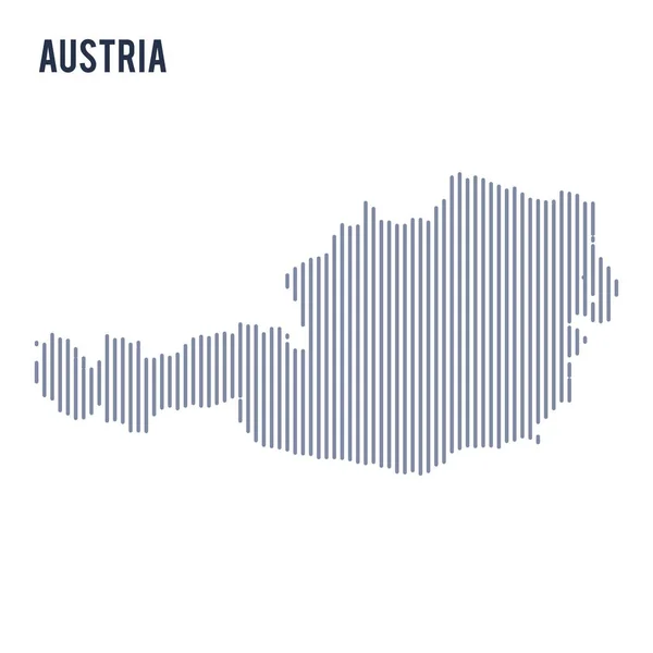 Vector abstracto eclosionada mapa de Austria con líneas verticales aisladas sobre un fondo blanco . — Archivo Imágenes Vectoriales