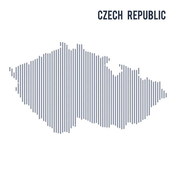 Vector abstract hatched map of Czech Republic with vertical lines isolated on a white background. — Stock Vector