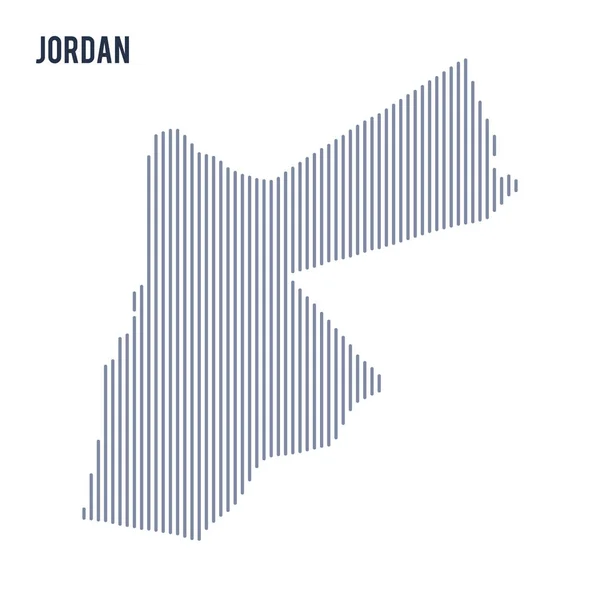 Vector abstracto eclosionada mapa de Jordania con líneas verticales aisladas sobre un fondo blanco . — Archivo Imágenes Vectoriales