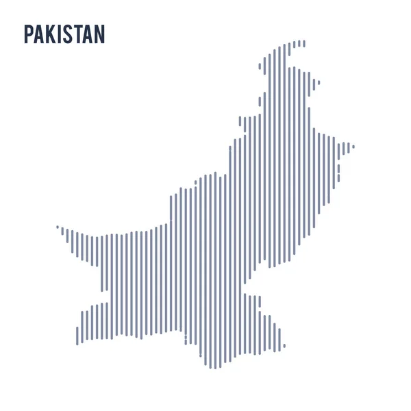 Peta abstrak vektor Pakistan dengan garis vertikal terisolasi pada latar belakang putih . - Stok Vektor