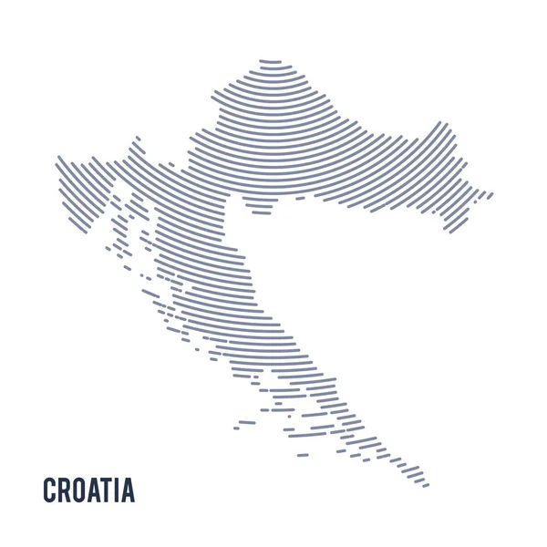 Векторная абстрактная карта Хорватии с изоляцией кривых на белом фоне . — стоковый вектор