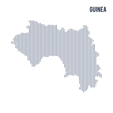 Vektör soyut taranmış Mali Haritası üzerinde beyaz bir arka plan izole dikey çizgiler ile.