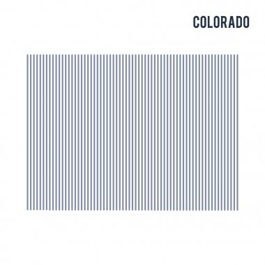 Vektör soyut taranmış Haritası Colorado eyaleti beyaz bir arka plan üzerinde izole dikey çizgiler ile.