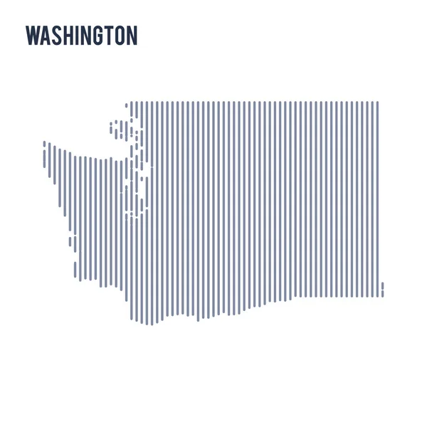 Vector abstracto eclosionada mapa del estado de Washington con líneas verticales aisladas sobre un fondo blanco . — Vector de stock