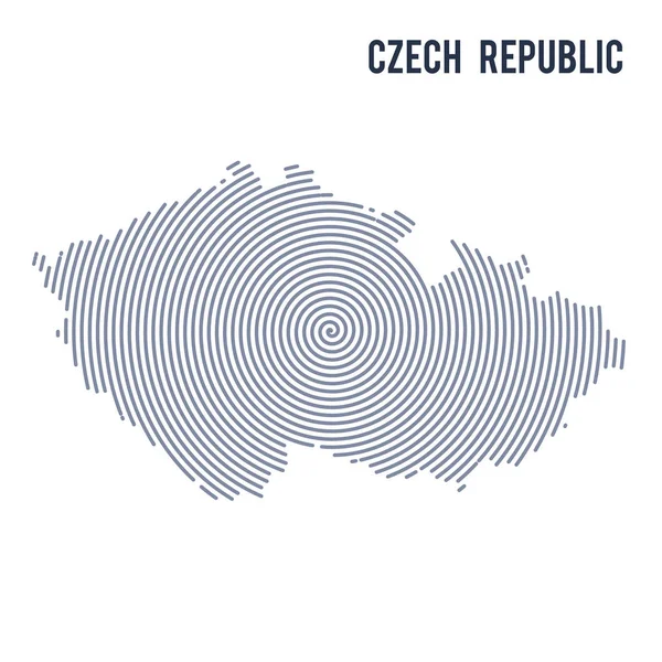 Векторная абстрактная карта Чехии со спиральными линиями на белом фоне . — стоковый вектор