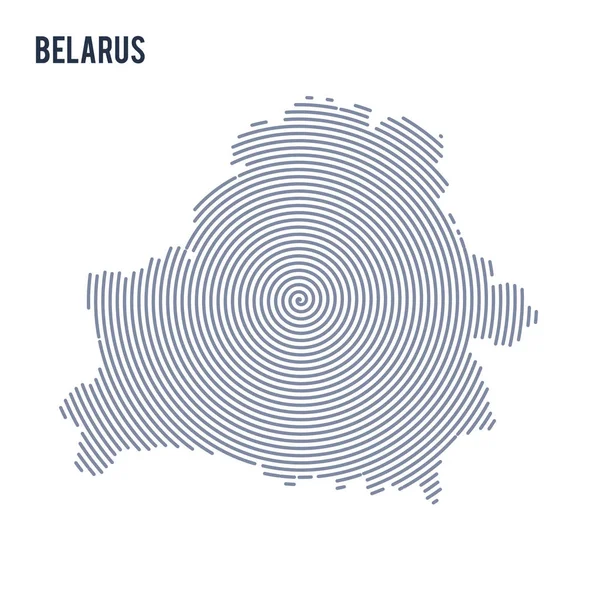 Векторная абстрактная карта Беларуси со спиральными линиями на белом фоне . — стоковый вектор