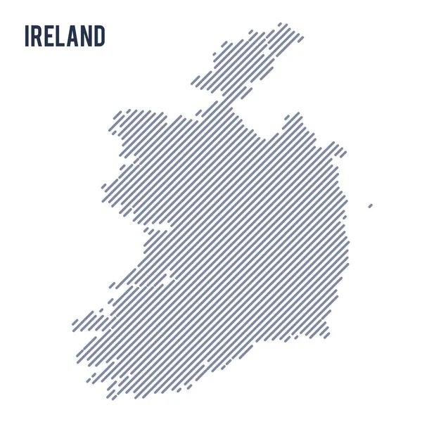 Векторная абстрактная карта Ирландии с косыми линиями на белом фоне . — стоковый вектор