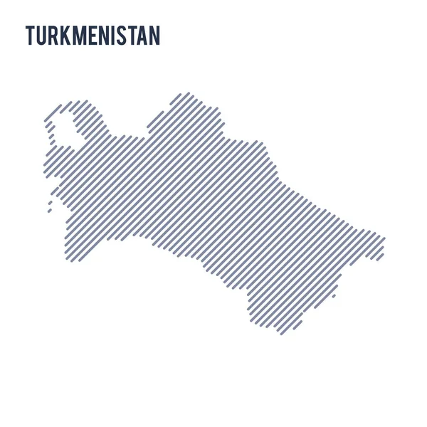 Vektör Soyut Taranmış Haritası Türkmenistan Eğik Çizgili Beyaz Bir Arka — Stok Vektör