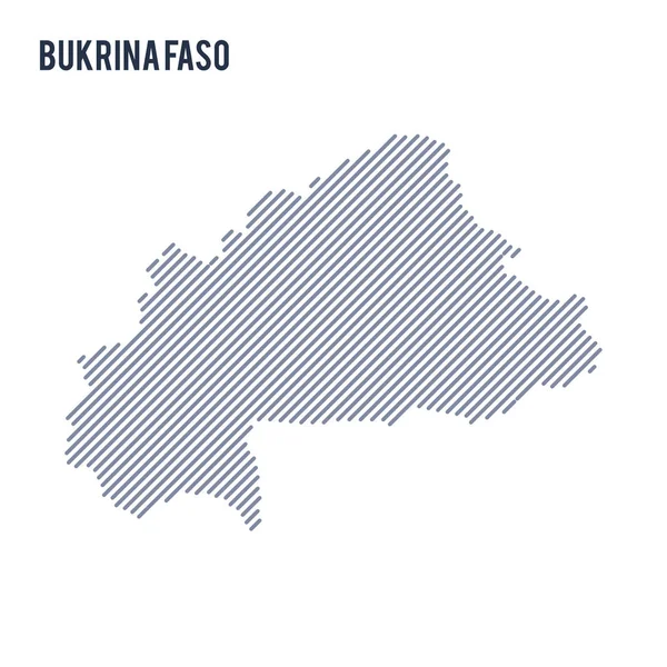 Vektör soyut taranmış Bukina Faso Haritası eğik çizgili beyaz bir arka plan üzerinde izole. Seyahat vektör çizim.