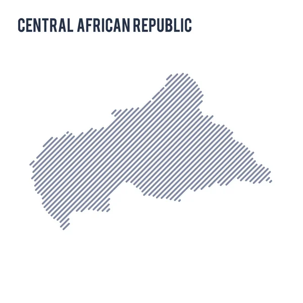 Vektör soyut taranmış harita Orta Afrika Cumhuriyeti eğik çizgili beyaz bir arka plan üzerinde izole. Seyahat vektör çizim.