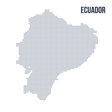 Vektör noktalı beyaz arka plan üzerinde izole Ekvador Haritası. Seyahat vektör çizim