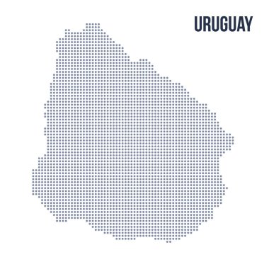 Vektör noktalı beyaz arka plan üzerinde izole Uruguay Haritası. Seyahat vektör çizim