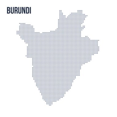 Vektör noktalı beyaz arka plan üzerinde izole Burundi Haritası. Seyahat vektör çizim