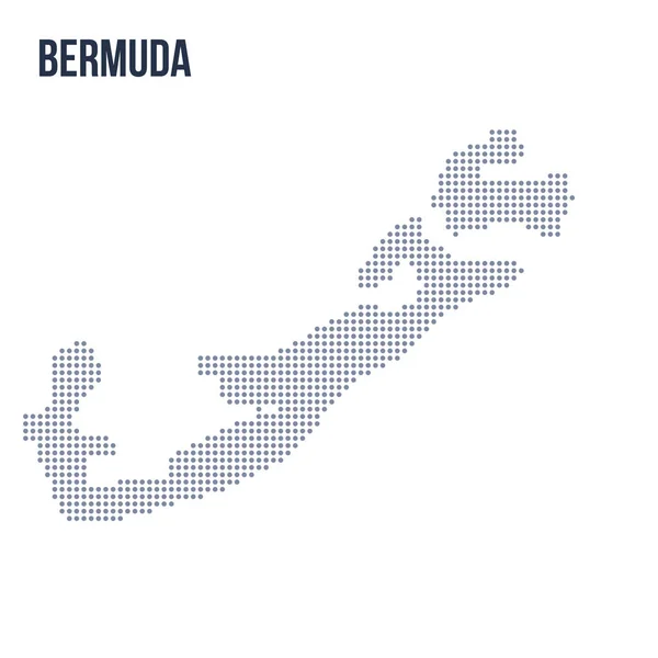 Mapa Punteado Vectorial Bermudas Aislado Sobre Fondo Blanco Ilustración Vector — Vector de stock