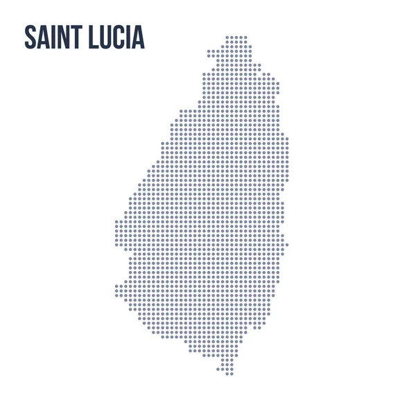 Vektör noktalı beyaz arka plan üzerinde izole Saint Lucia Haritası. Seyahat vektör çizim