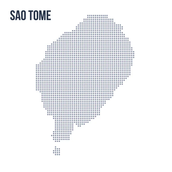 Vektör Sao Tome beyaz arka plan üzerinde izole noktalı Haritası. Seyahat vektör çizim