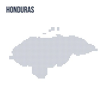 Vektör noktalı beyaz arka plan üzerinde izole Honduras Haritası. Seyahat vektör çizim