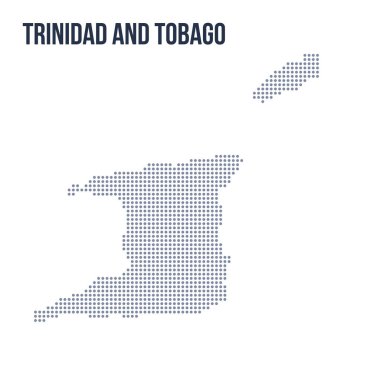 Trinidad ve Tobago beyaz arka plan üzerinde izole vektör noktalı Haritası. Seyahat vektör çizim