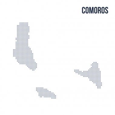 Vektör noktalı beyaz arka plan üzerinde izole Komorlar Haritası. Seyahat vektör çizim