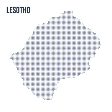 Vektör noktalı beyaz arka plan üzerinde izole Lesoto Haritası. Seyahat vektör çizim