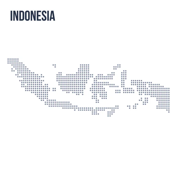 Mapa Pontilhado Vetorial Indonésia Isolado Sobre Fundo Branco Ilustração Vetor — Vetor de Stock