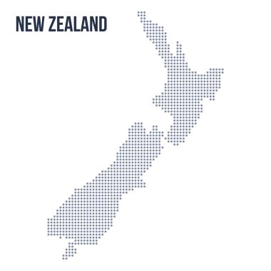 Vektör Yeni Zelanda beyaz arka plan üzerinde izole noktalı Haritası. Seyahat vektör çizim