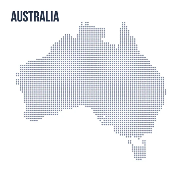 Mapa Pontilhado Vetorial Austrália Isolado Sobre Fundo Branco Ilustração Vetor —  Vetores de Stock