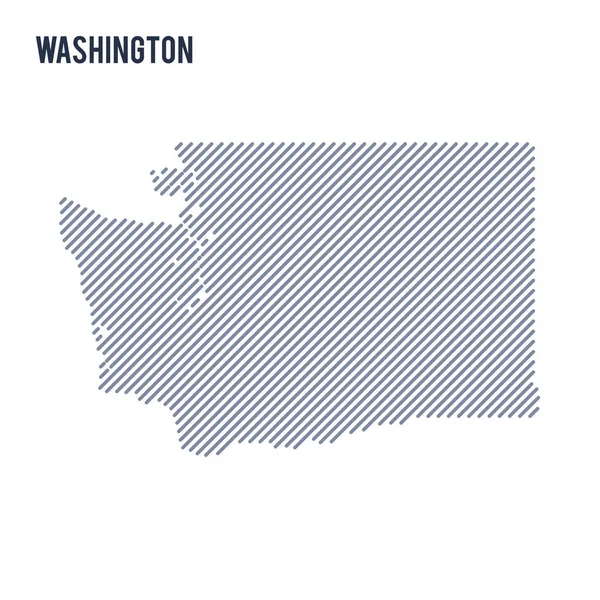 Vector Abstracto Eclosionó Mapa Del Estado Washington Con Líneas Oblicuas — Vector de stock