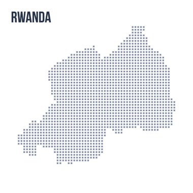 Vektör piksel beyaz arka plan üzerinde izole Ruanda Haritası. Seyahat vektör çizim