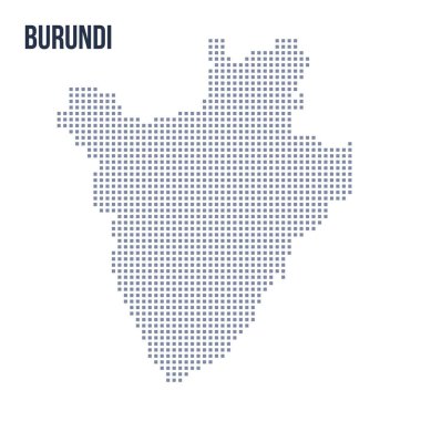 Vektör piksel beyaz arka plan üzerinde izole Burundi Haritası. Seyahat vektör çizim
