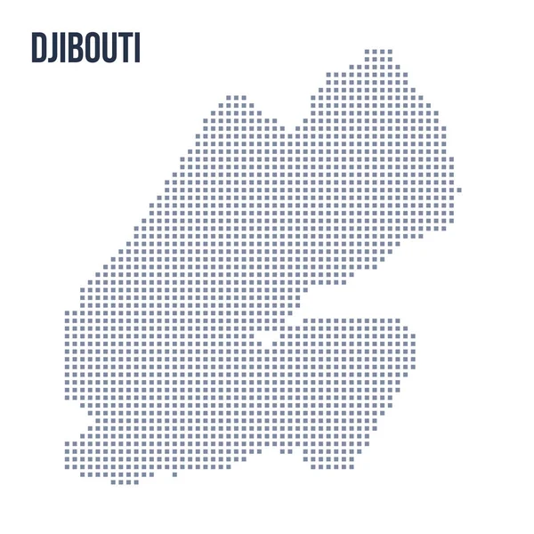 Vektör piksel beyaz arka plan üzerinde izole Cibuti Haritası. Seyahat vektör çizim