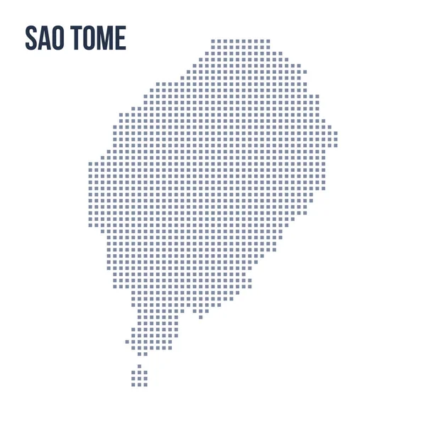 Векторная Пиксельная Карта Сан Томе Изолирована Белом Фоне Векторная Иллюстрация — стоковый вектор