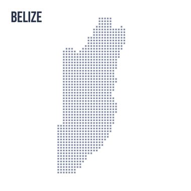 Vektör piksel beyaz arka plan üzerinde izole Belize Haritası. Seyahat vektör çizim