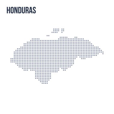 Vektör piksel beyaz arka plan üzerinde izole Honduras Haritası. Seyahat vektör çizim