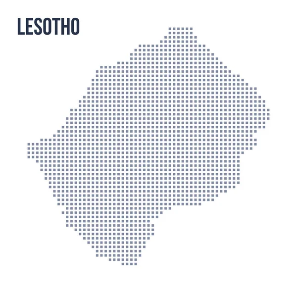 Vektör piksel beyaz arka plan üzerinde izole Lesoto Haritası. Seyahat vektör çizim