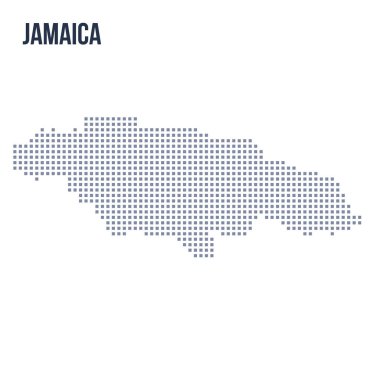 Vektör piksel beyaz arka plan üzerinde izole Jamaika Haritası. Seyahat vektör çizim